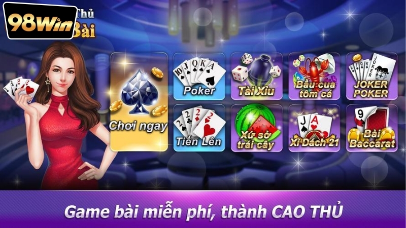 Đánh bài không cần tải app - Trải nghiệm thú vị tại 98win 7 Các game bài phổ biến hỗ trợ đánh bài không cần tải app
