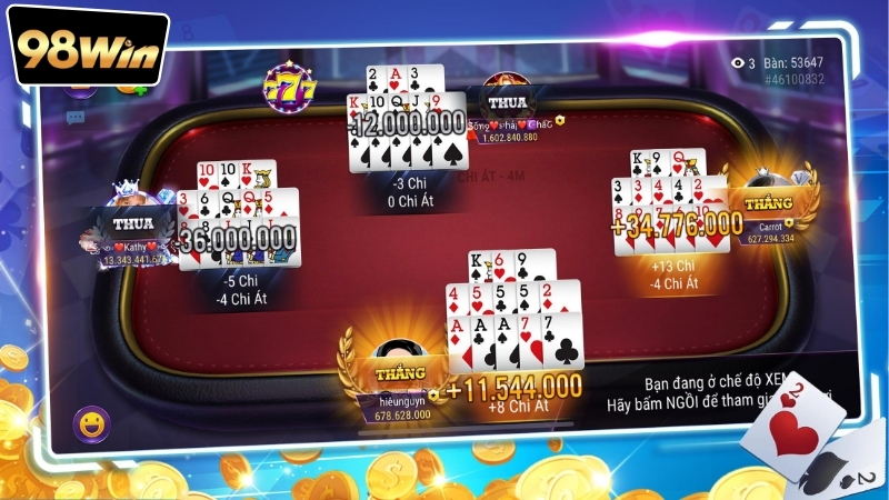 Đánh xì tố tại nhà cái 98win - Cơ hội kiếm tiền cao đỉnh cao 6 Luật chơi xì tố tại nhà cái 98win bạn cần nắm rõ trước khi đặt cược